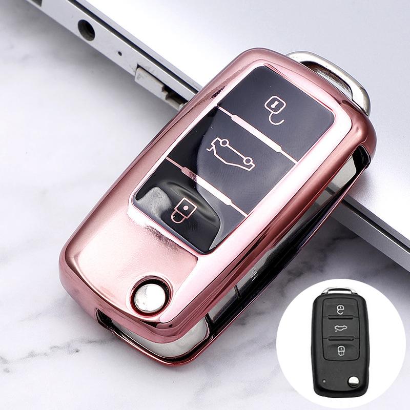 TPU Car Key Cover Car Key Full Case Protection Key Bag for VW Volkswagen Polo Tiguan Passat Golf Jetta Lavida Skoda Octavia