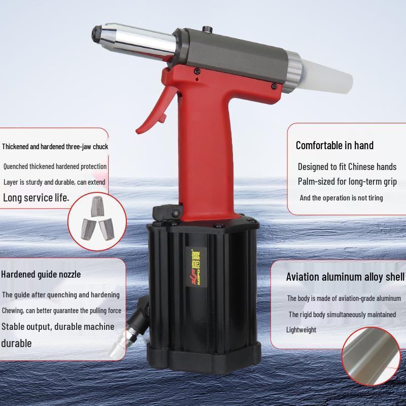 Gaobao Industrial-Grade Pneumatic Rivet Gun - Air-Powered Hydraulic Core Pulling Riveter