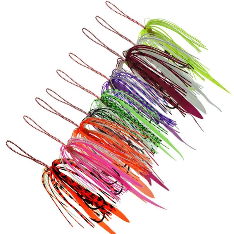 5er Pack Haken aus Kohlenstoffstahl mit doppeltem Jigging-Assist-Haken Salzwasser-Angelhaken Ersatzhaken Vertikale Jigs Köder Hakenset