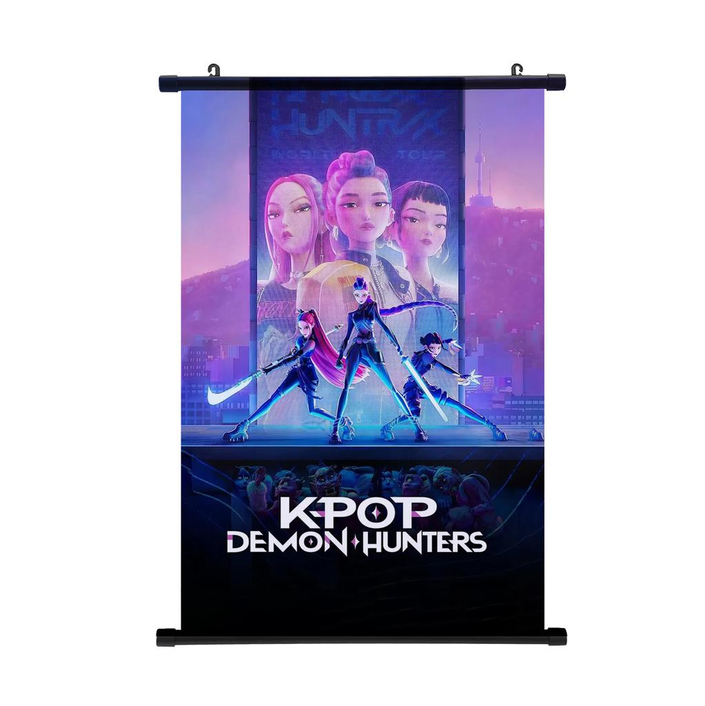 KPop Łowcy Demonów Plakat Obraz do Zawieszenia Huntrix Girl Zoey Rumi Mira Saja Chłopcy Kpop Wystrój Domu Plakat Zwój Ścienny