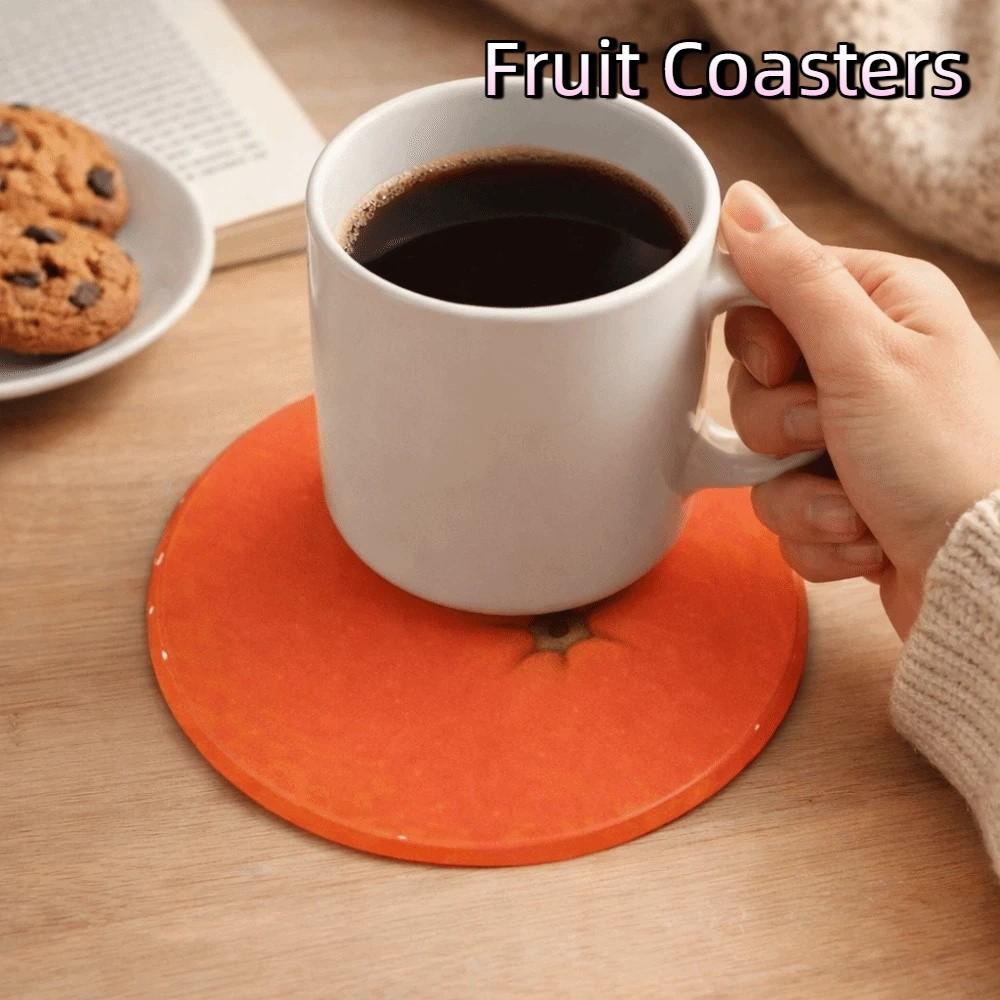 2PCS Simulated Fruit Fruit Coasters Cute Anti Scald Coaster Pot Holder Tabletop Decor