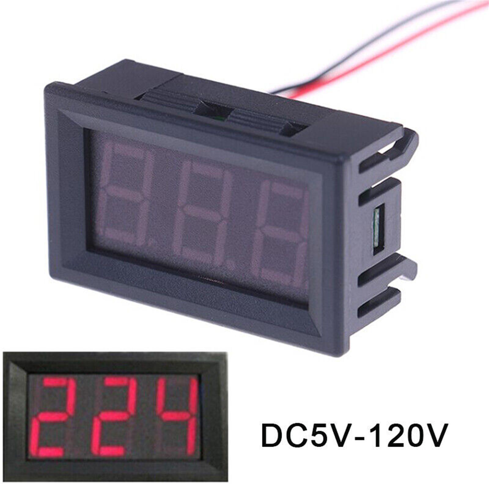 

DC 5V-120V Car Digital Voltmeter Gauge Voltage Meter LED Display Panel For Motorcycle Elector Mobile Battery Monitor червоний
