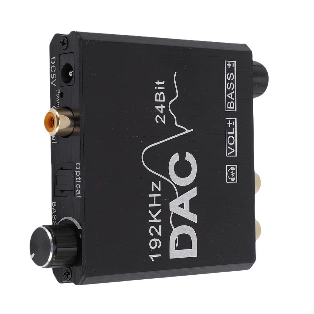 Digital to Analog Sound Converter 192KHz 24Bit USB Adjustable Volume with Optical Cable 3.5mm Jack
