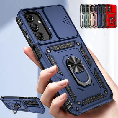 Shockproof Armor Slide Camera Ring Case For Samsung Galaxy A05 A15 A25 A04S A14 A24 A34 A54 A23 A33 A53 A73 A13 A22 M53 5G 4G S23 S24 Ultra Plus Cover