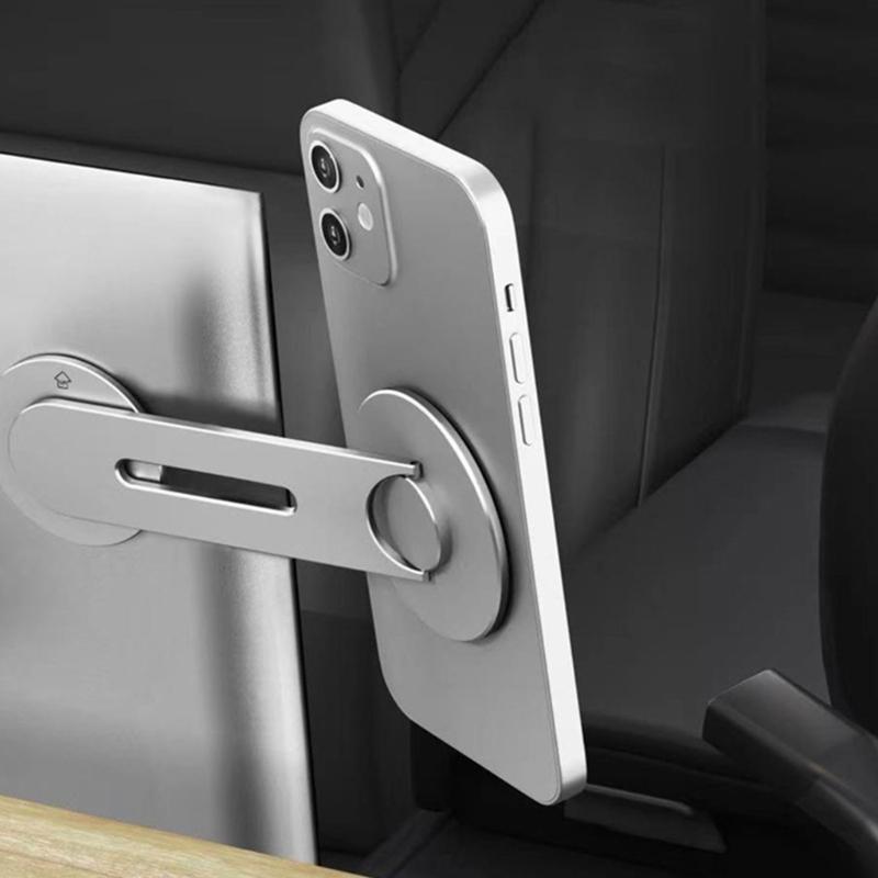 Adjustable Laptop Aluminum Alloy Magnetic Phone Holder Rack 360 Degree Rotating for Car Use Supports Various Smartphones