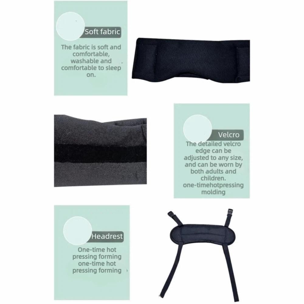 Blackout Head Strap with Eye Mask Head Support Travel Pillow for Airplanes Travel