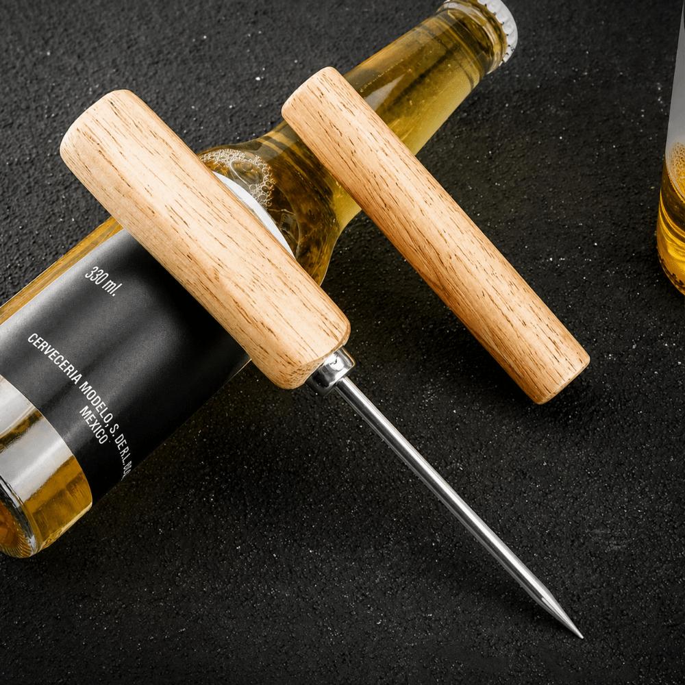 Wooden Handle Ice Crusher Stainless Steel Whiskey Ice Tool Whiskey Ice Tool Ice Shaver Bartender