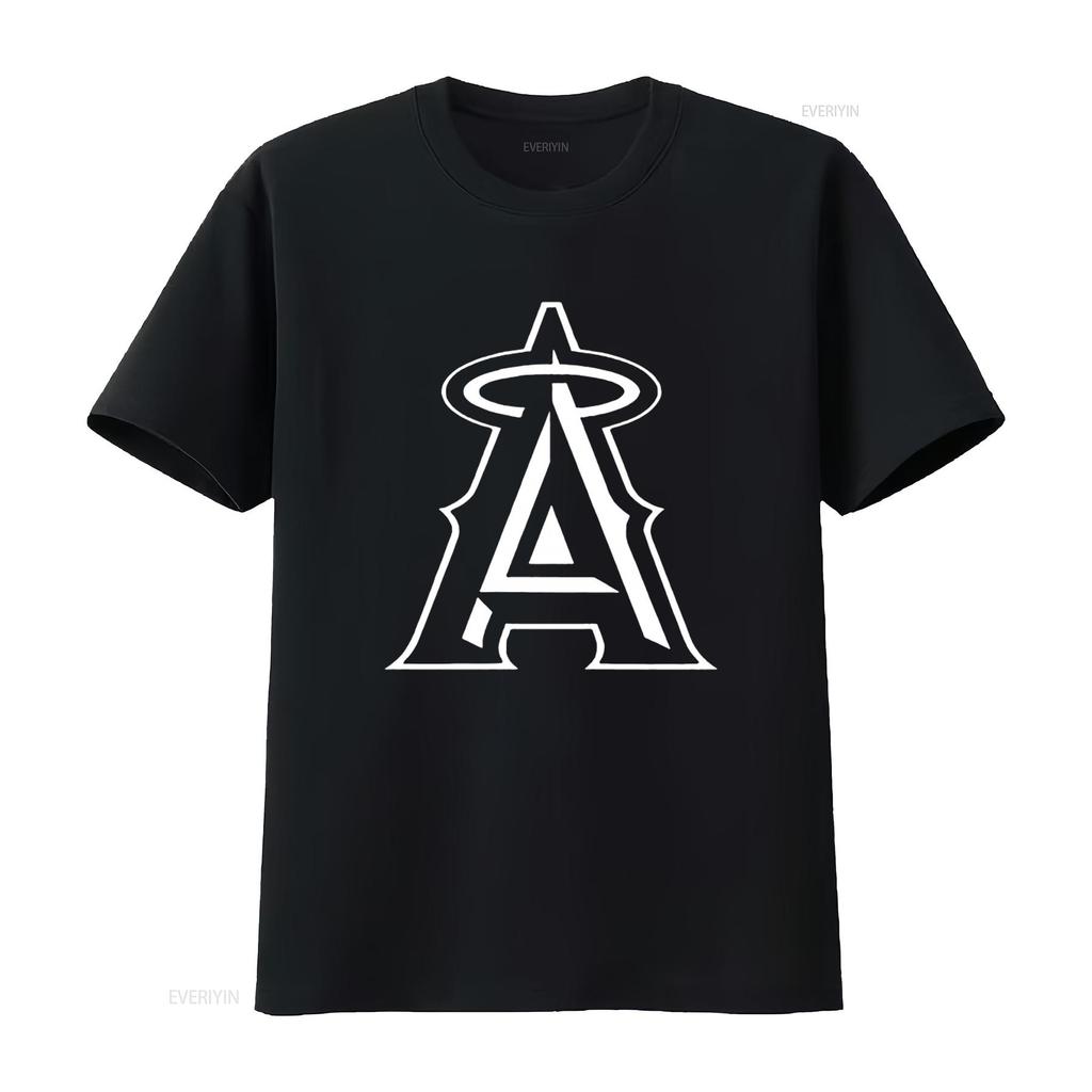 Angels Black Fan Baseball California Anaheim Champs All Cotton T Shirt For  Vintage Washed Comfortable Breathable Versatile