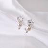 Silver925 Pearl & Q One-Touch Earrings