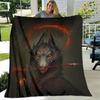 Art Fantasy Wolf Soft Plush Sofa Bed Throwing Cartoon Picnic Blankets Modern Flannel Blanket Gedruckt Bettdecke Geschenk Gift