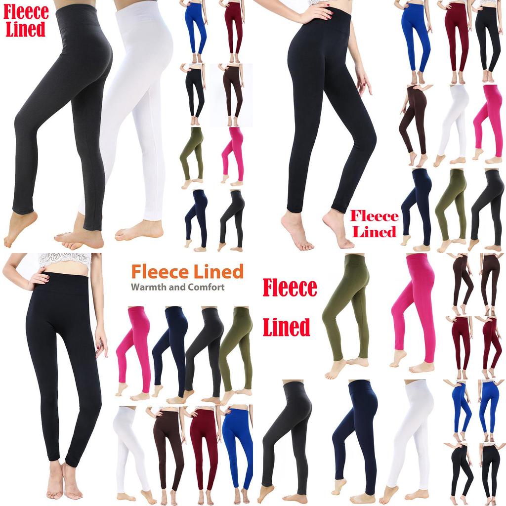 Fleece Lined Leggings For Women Winter Thermal Full Length High Waisted Supportive Pants