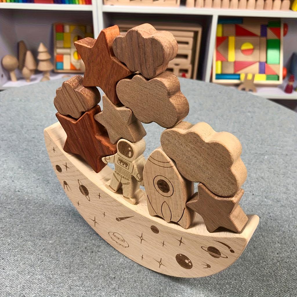 Happy Stacking Dinosaurs,Wooden Stacking Toy For Toddlers, Colorful Dinosaur Balancing Activity Toy, Improves Fine Motor Skills And Dexterity