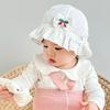 Summer Outdoor Baby Bucket Hat Embroidery Flower Bow Fisherman Sun Hats For Infant Girls Princess Breathable Beach Cap
