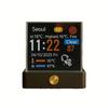 Horloge Météo Intelligente Transparente Écran de Données en Temps Réel via WiFi pour Crypto, Bourse, Météo et Heure Design Moderne en Verre avec Boutons Tactiles