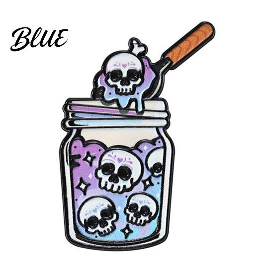 Enamel Accessory Halloween Badge Dark Gothic Style Skull Patten Milk