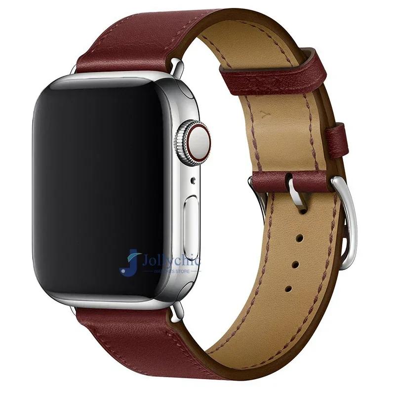 Leather Watch Straps for Apple Watch Band 46mm 44mm 49mm 45mm 42mm 40mm 38/41mm Bracelet iWatch Series 10-Ultra 9-8-7-6-5-4-3-SE
