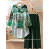 New European and American Women's Clothing Hot-selling Long-sleeved Double-layer Top and Pants Set