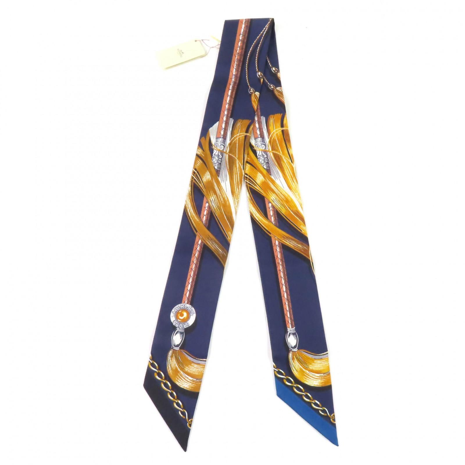 

Pristine HERMES scarf Twilly Cavalcades cavalry march silk Women Used