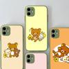 Cartoon Rilakkuma Bear Phone Case For iPhone 11 12 13 14 15 16 Pro Plus X XS MAX Matte Bumper Shockproof Cover
