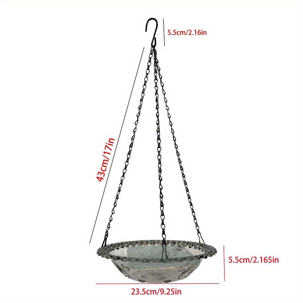 Hanging Glass Bird Feeder Bird Bath, Outdoor Garden Decoration Ornament, Can Be Hung Anywhere