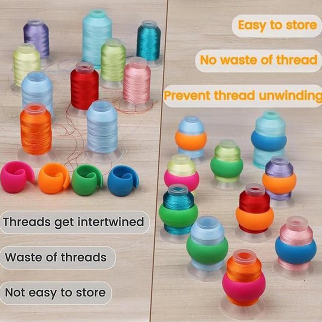 Thread Spool Hugger 20 Pieces Sewing Thread Spool Huggers Space-Saving Slim Stopper Organizers Gadget for Embroidery Men Women