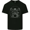 Vitruvian Drummer Funny Drumming Mens Cotton T-Shirt Tee Top