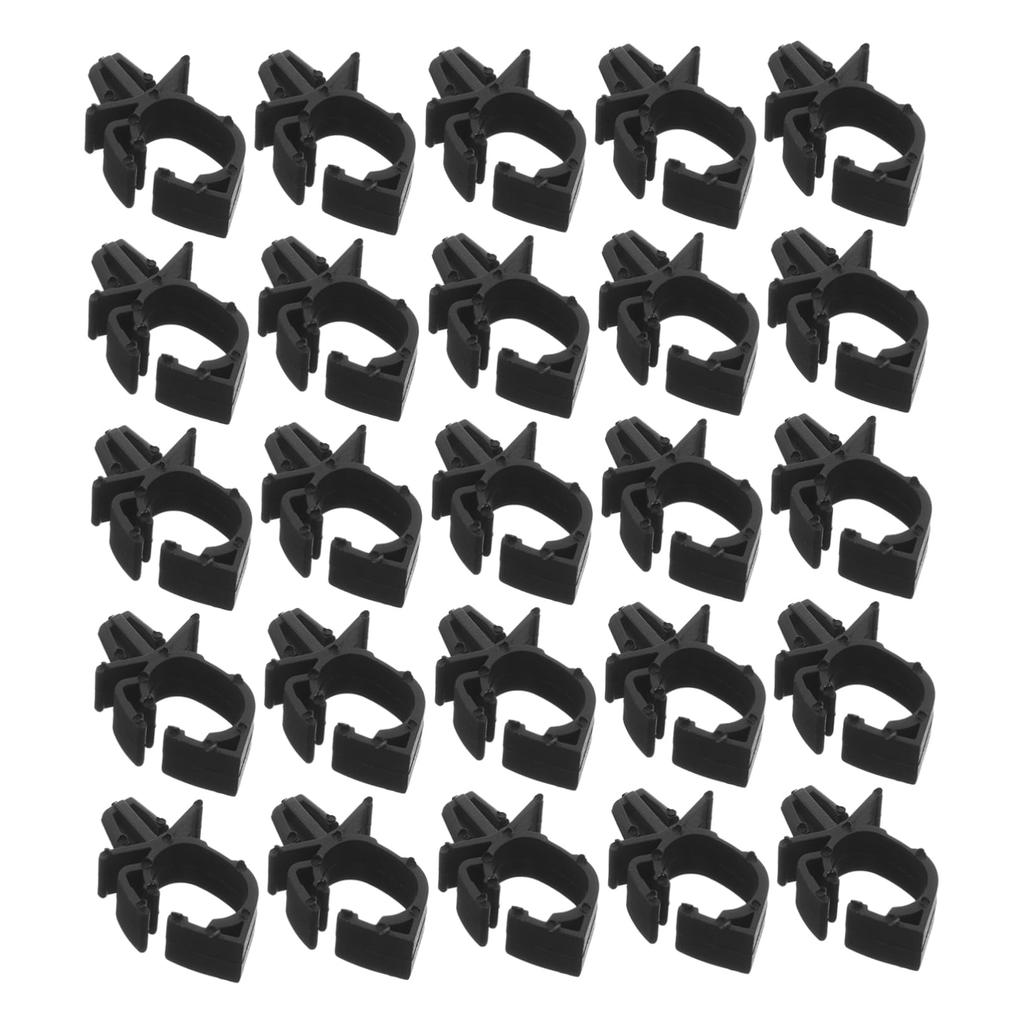 LOORGVEL 50pcs Car Wire Harness Securing Card Fastening Fastener Retainer Wire Cord Holder Clip Appliance Cord Organizer Conduit Black Plastic