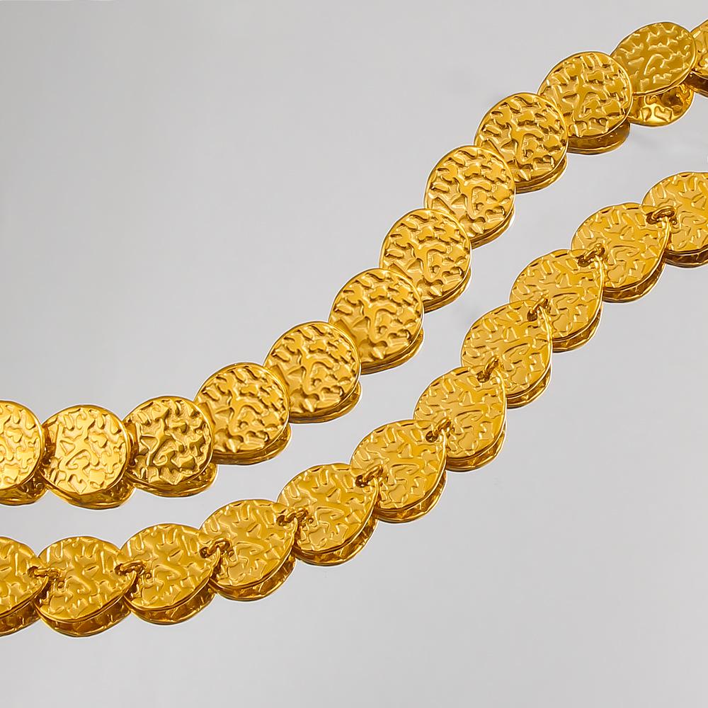 MeiShi Duo 18K Titanium Steel Ancient Coin Bracelet - Elegant INS Style Gift for Women