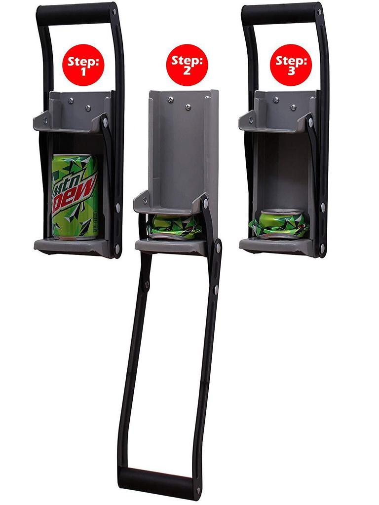 Schiaccia-bottiglie e lattine da 500 ml con apribottiglie – Utensile da cucina
