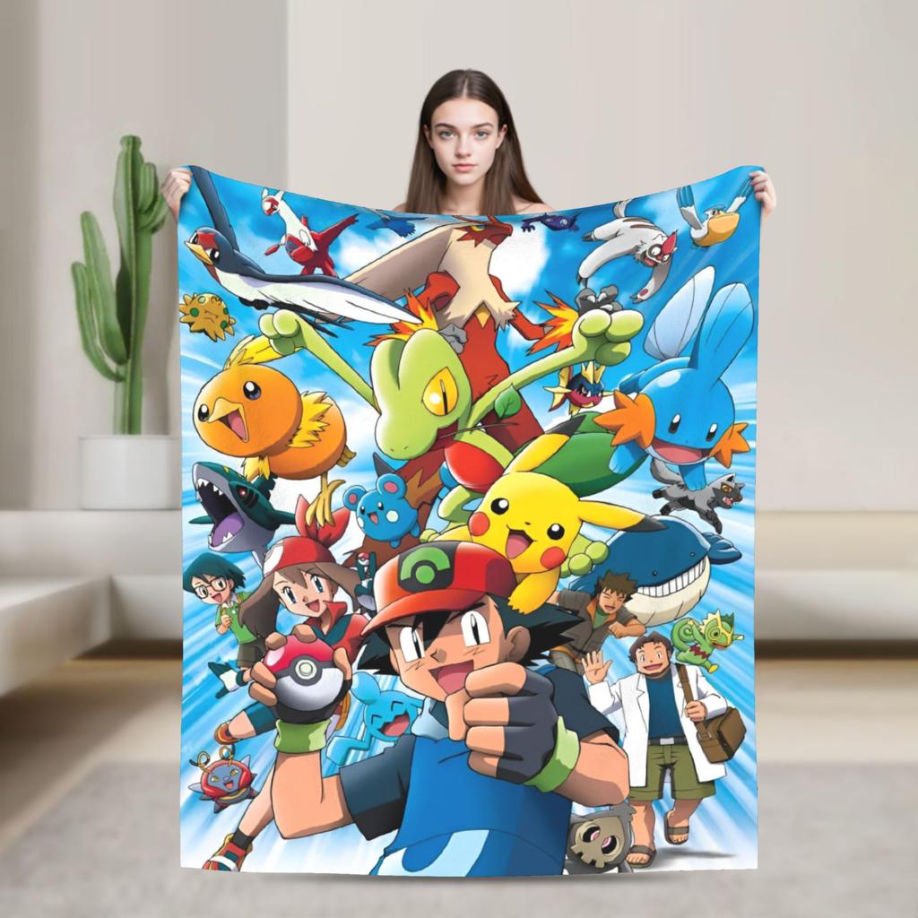 Cool Dragon Charizard Cartoon Blanket Velvet Air Conditioning Poke-Mon Portable Soft Throw Blanket for Bedding Couch Rug Piece