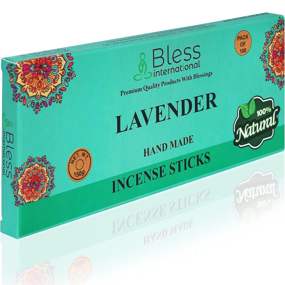 Bless-Lavender -Incense-Sticks 100%-Natural-Handmade-Hand-Dipped-Incense-Sticks Organic-Chemicals-Free for-Purification-Relaxation-Positivity