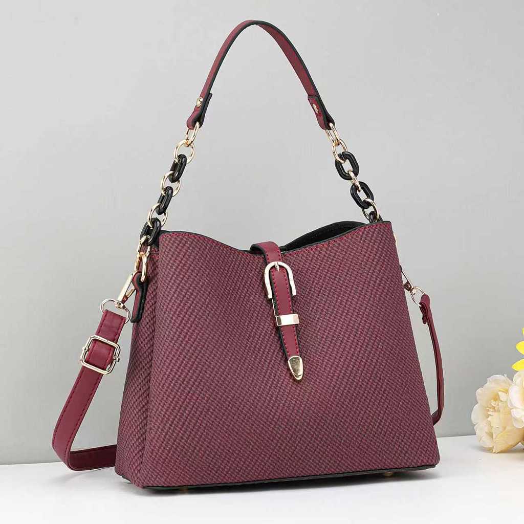 Womens Large Capacity Pu Water Bucket Bag With Zipper Closure For Daily Use