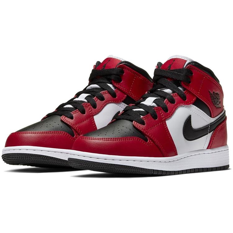 (GS) Air Jordan 1 Mid 'Chicago Black Toe' Kids' 554725-069