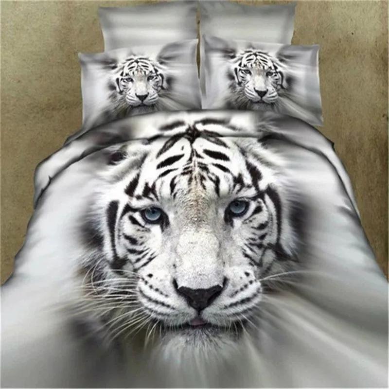 White Tiger Children Duvet/doona Cover Set King Queen Single Size Boutique Bedding Set
