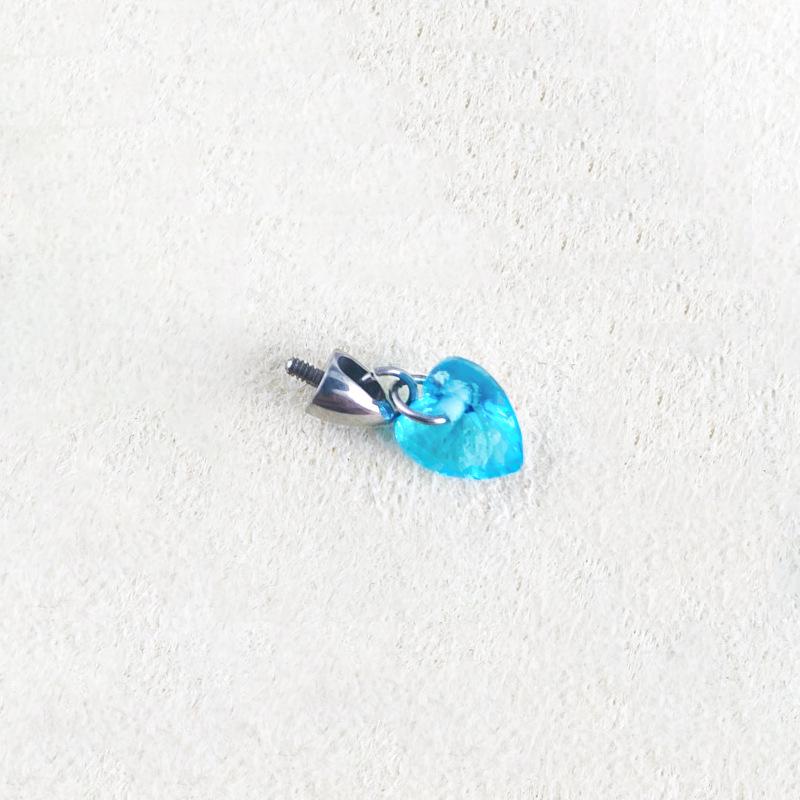 F136 Titanium Teardrop Bullet Head Lip Stud with Crystal Zircon Pendant for Ear Cartilage Piercing