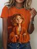Women's Short Sleeved T-Shirts Cute Cartoon Girl Graphic Summer Casual Women's O-Neck Y2k Tops T-Shirt Street Elegant Clothing