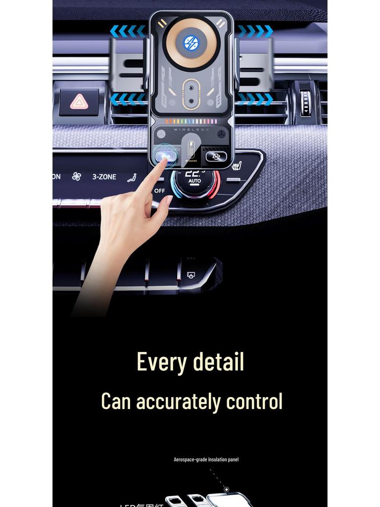Rotating Wireless Car Charger Phone Mount with Smart Sensor Technology