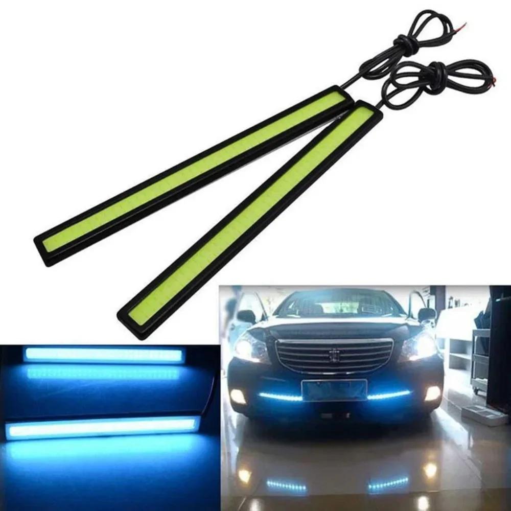 1/2PCS DC 12V 17cm Blue Super Bright LED Car COB Lights DRL Fog Driving Running Lamp Car COB LED Light Waterproof