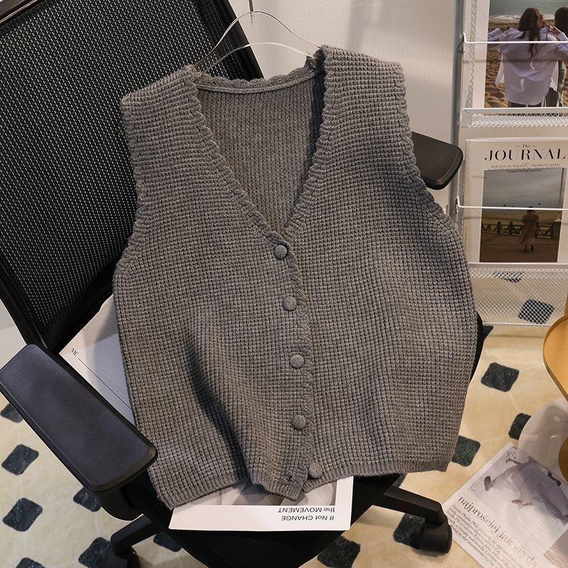 Women's Autumn and Winter Vest Ladies' Woolen Small Vest Layering Sweater Outer Wear Knitted Vest for Women Winter Outer Wear