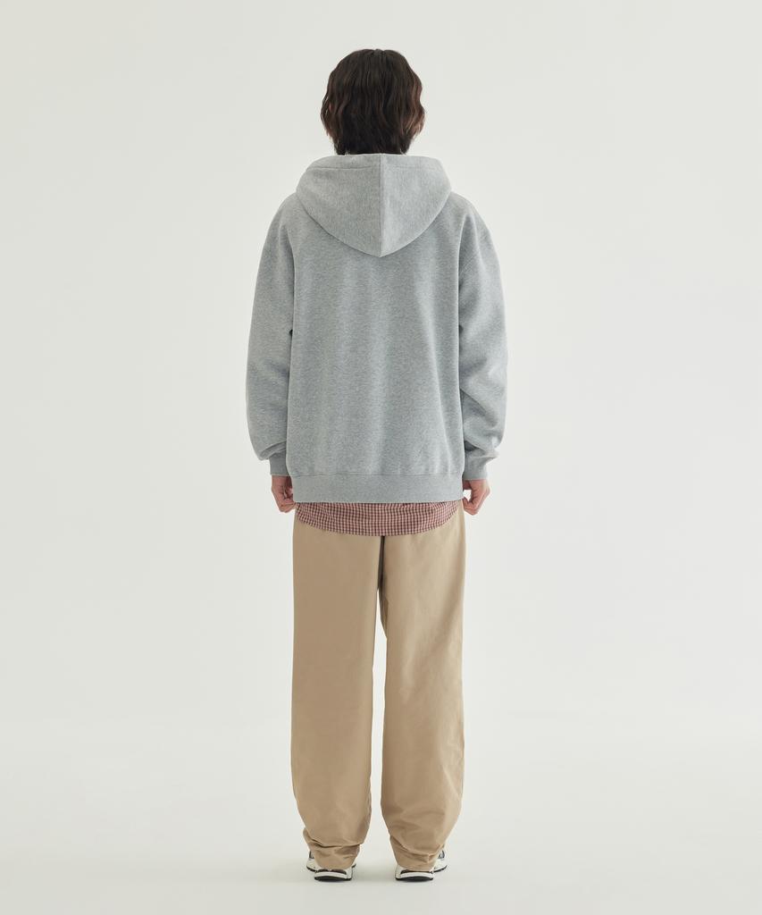 Small Logo Fleece-Lined Hoodie Melange Gray