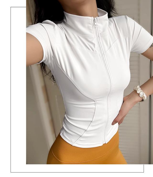 Camiseta de Yoga de Manga Corta para Mujer de Secado Rápido - Corte Slim, Transpirable para Correr y Entrenar en Primavera/Verano