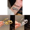 Artistic Floral Zircon Pearl Hand Bracelet With Antique Style For Daily Wear