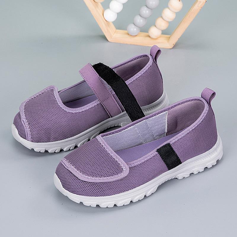 Sandals Woman 2025 Summer Hollow Loose Mother Shoes Women Soft Sole Light Breathable Old Shoes Casual Shoes High Heeled Sandals