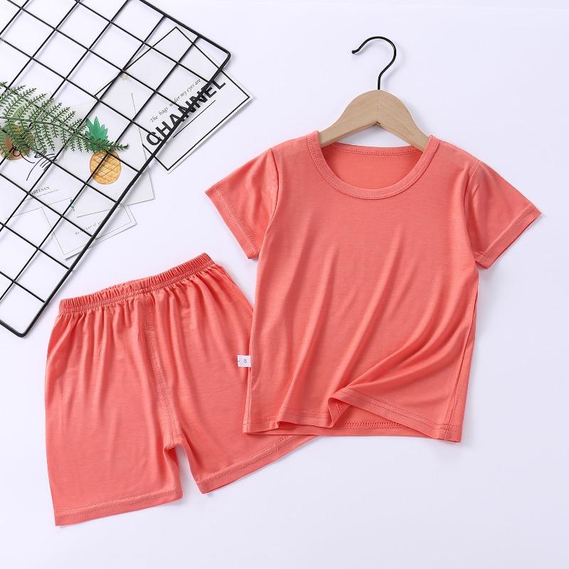 Children's Pajamas Modal Short Sleeved Suit Summer Pajamas Children's Clothing Waist Belly Protection Home Clothes