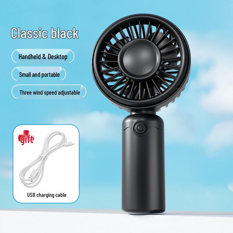 Tragbarer Mini-USB-Akku-Handventilator mit Schreibtischständer - Geschenk für Studenten