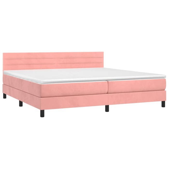 VidaXL Sommier à Lattes de Lit avec Matelas et LED, Lit Rembourré avec Tête de Lit, Lit Double, Lit Adulte de Chambre, 3134488