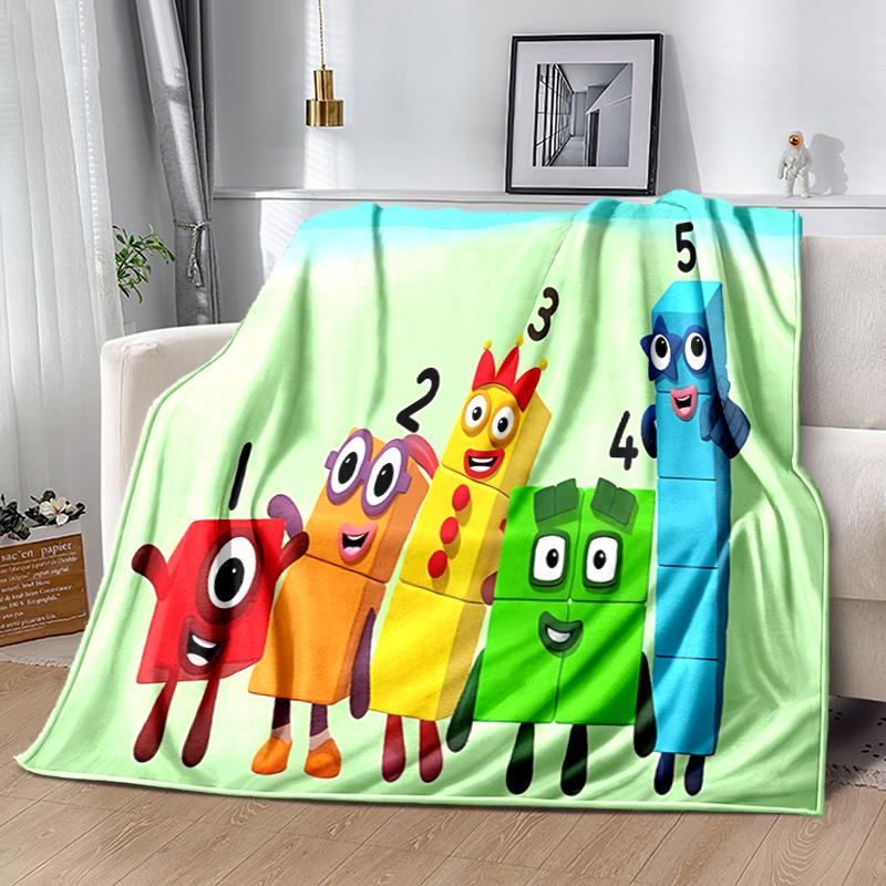 1pc Blanket Numberblocks3 Print Design, Lightweight Blanket for Sofa, Bed- Soft &Warm, Gift for All Seasons like Christmas, Halloween