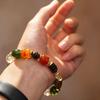 Exquisite Agarwood White Crystal & Imitation Beeswax Carved Bracelet