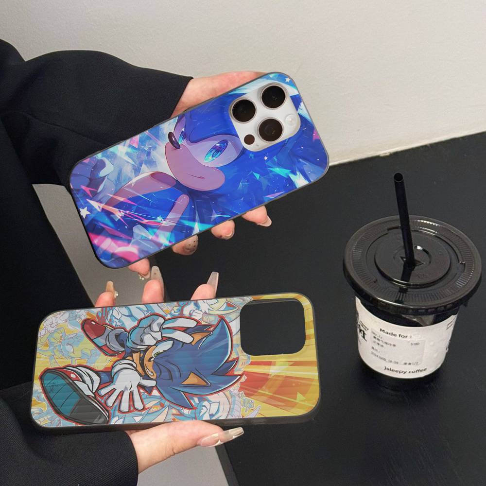 Game S-Sonic Movie Anime For IPhone 15 16 17 14 13 12 11 Pro Max 16E 16 Plus 17 Air Corrugated Shockproof Phone Cover