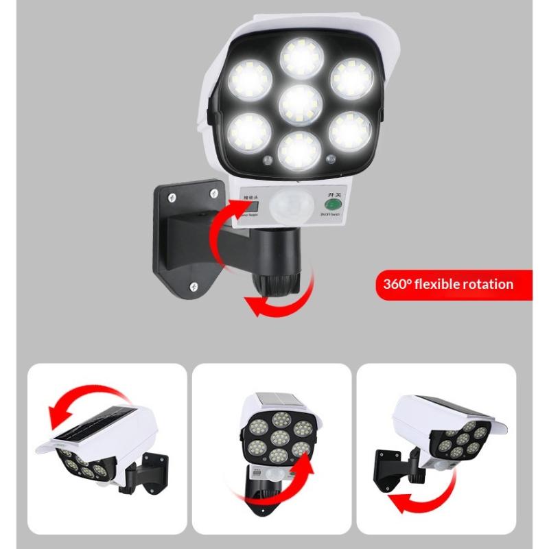 1Pc 77Led Solar Motion Sensor Led Light Outdoor Dummy Camera Wireless Security Flood Light Waterproof Lamp For Home Garden